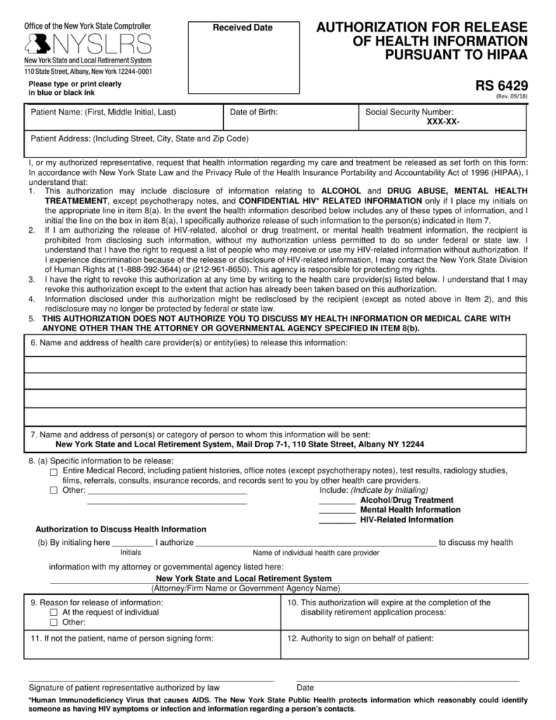 Form RS6429 Download Fillable PDF Or Fill Online Authorization For 