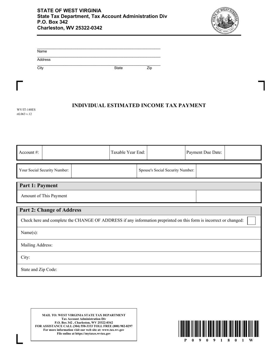 Form WV IT 140ES Fill Out Sign Online And Download Printable PDF 