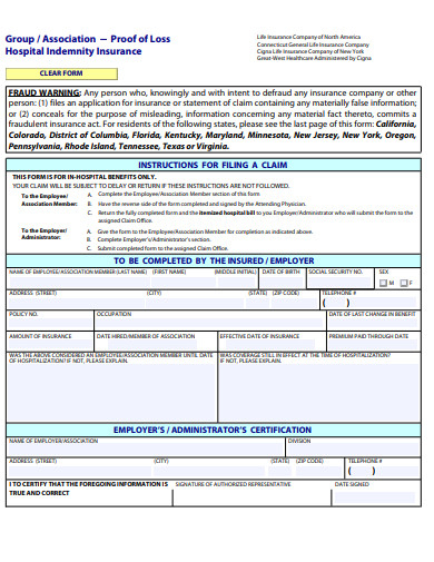 FREE 10 Hospital Indemnity Claim Form Templates In PDF