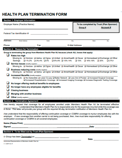 FREE 50 Termination Form Samples In PDF MS Word