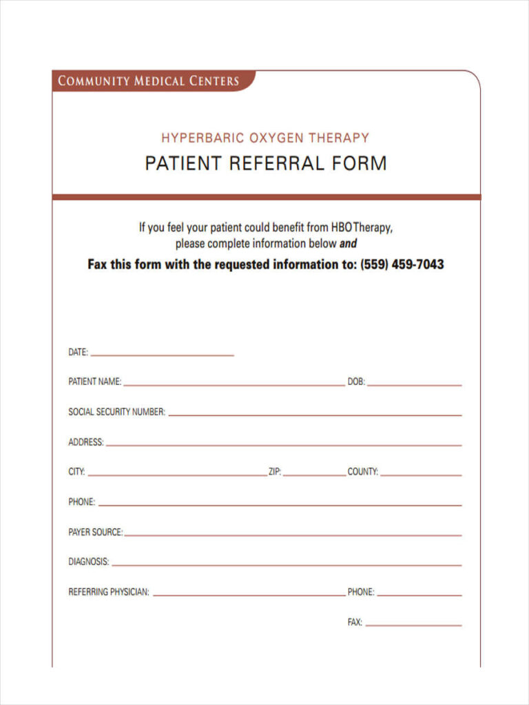 Free 7 Medical Referral Forms In Pdf Ms Word For Referral 