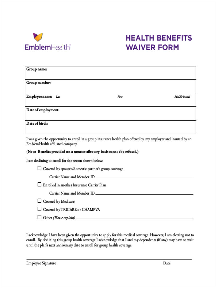 FREE 9 Health Waiver Forms In PDF Ms Word