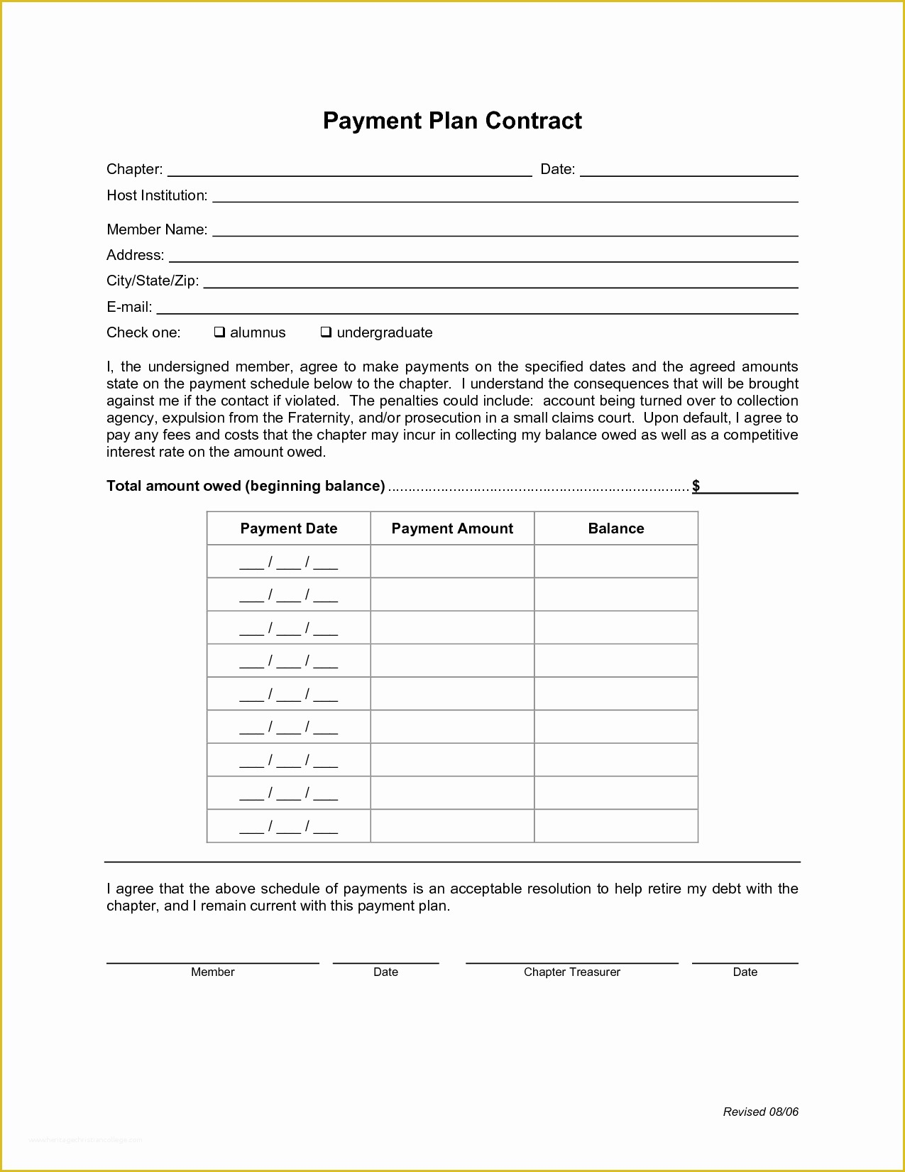 Free Car Loan Agreement Template Of Payment Plan Template 