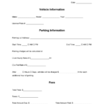 Free Car Vehicle Parking Receipt Template PDF Word EForms