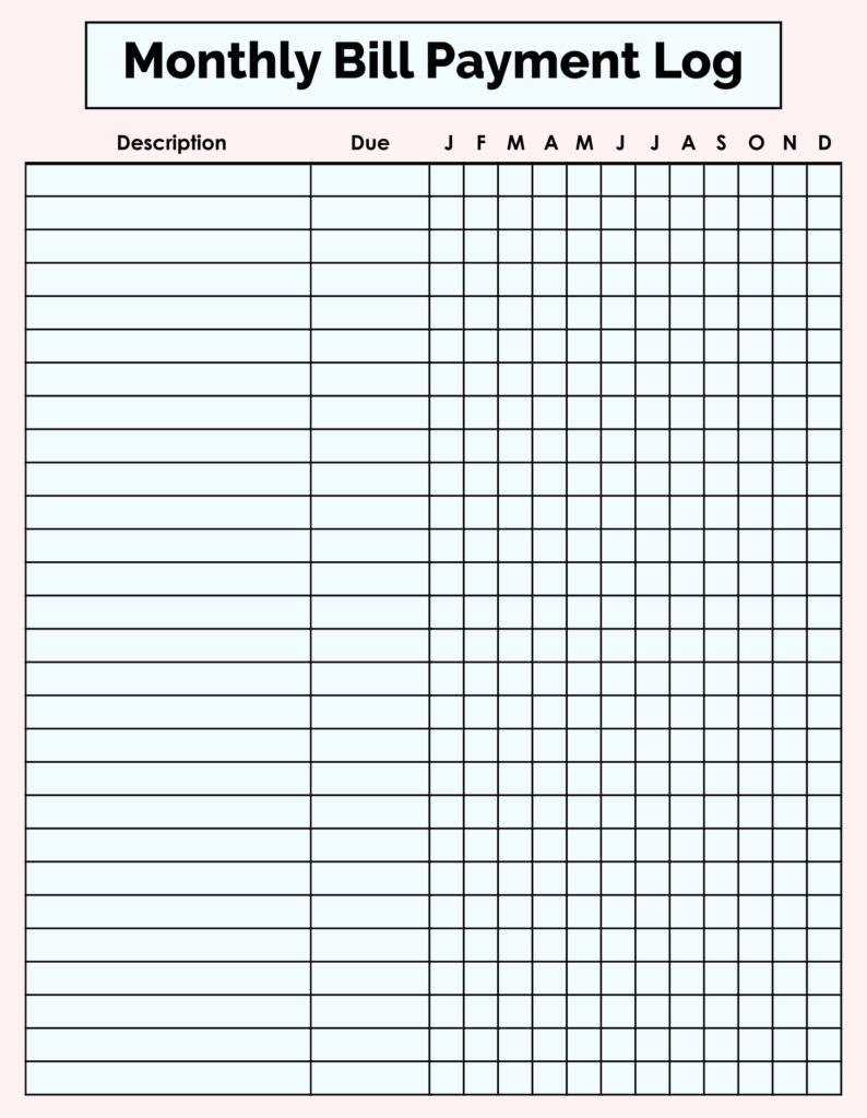 Free Monthly Payment Schedule Template Printable Templates