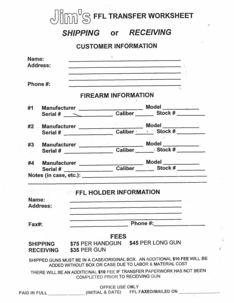 Free Printable Layaway Forms