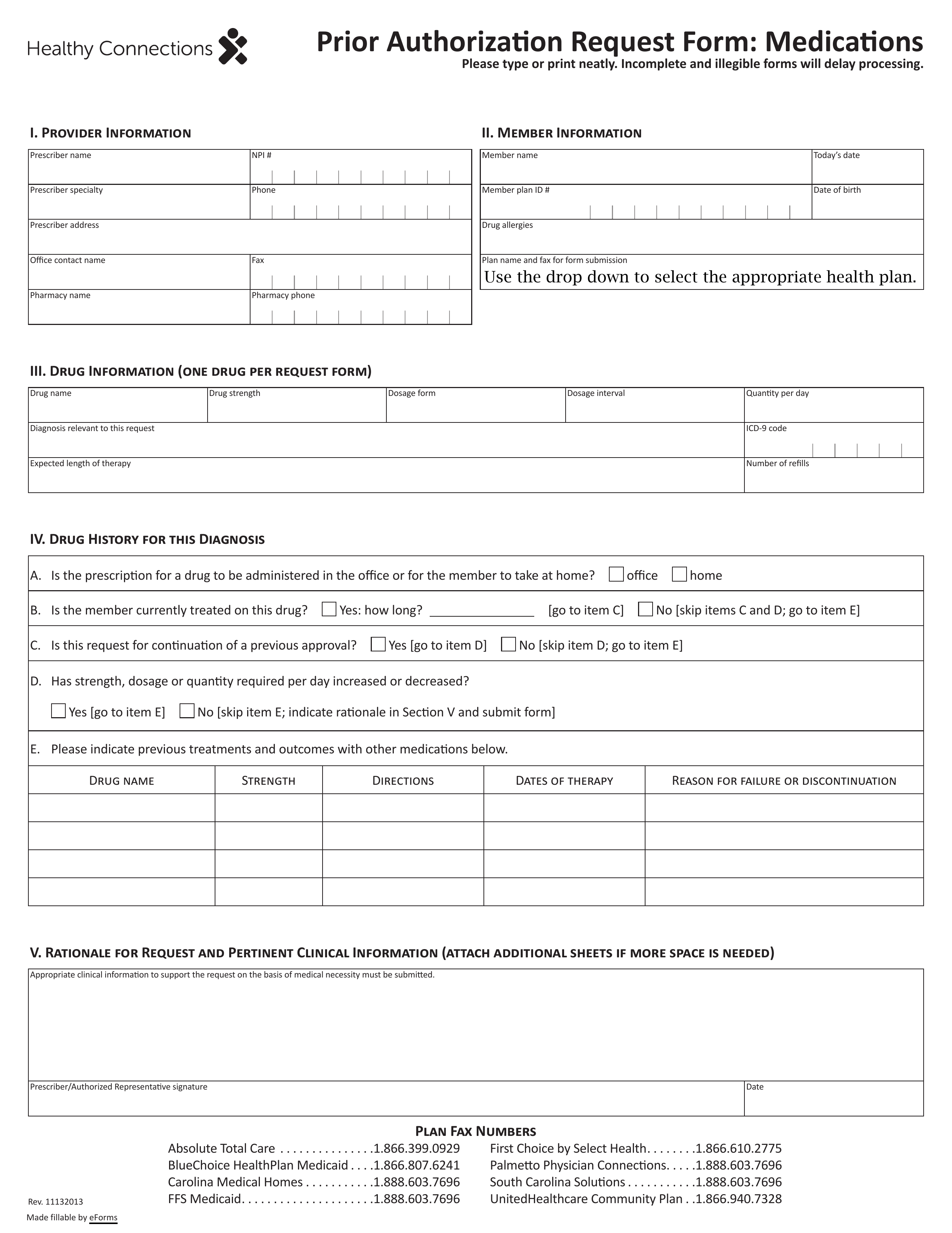 Free SelectHealth Prior Rx Authorization Form PDF EForms