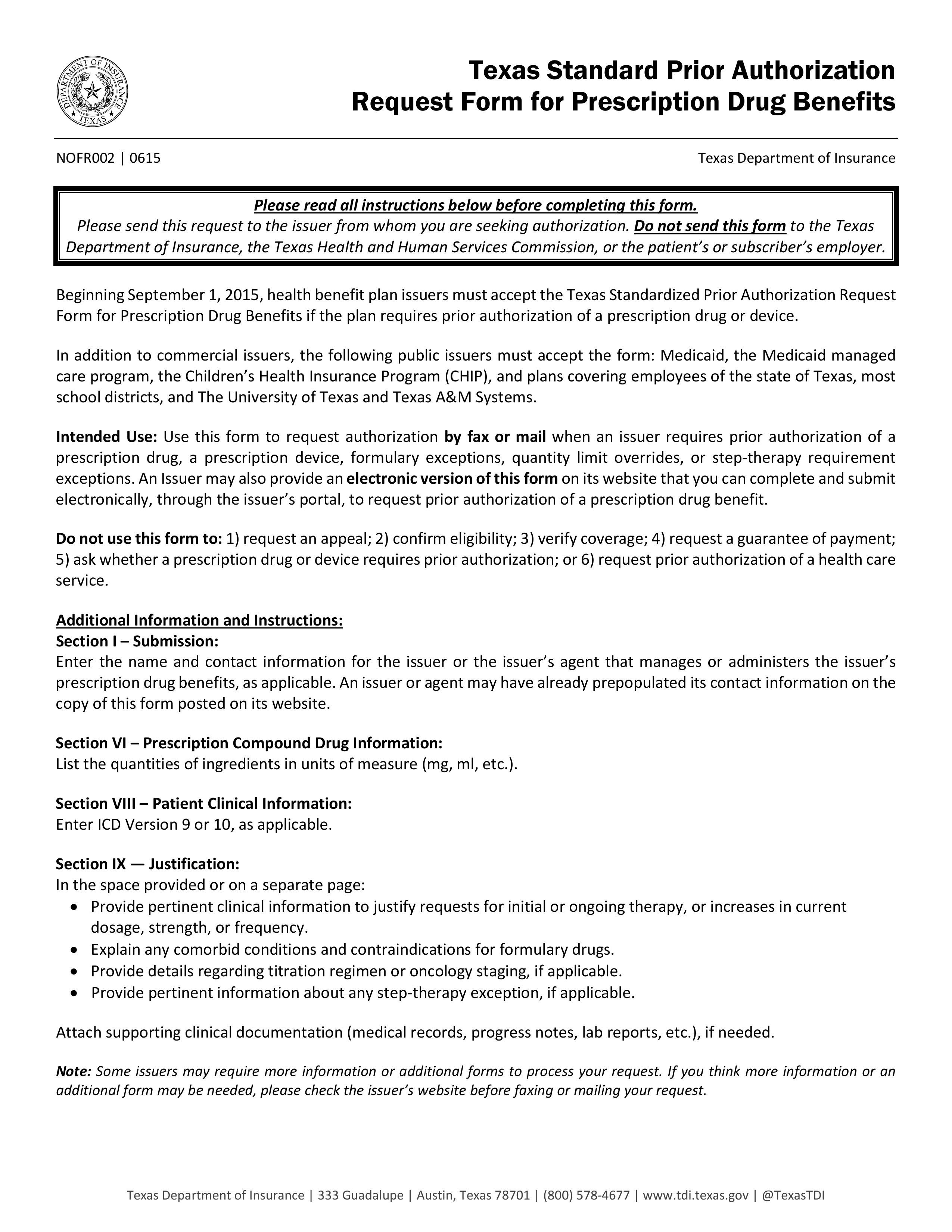 Medication Prior Authorization Request Form Superior Health Plan Texas 6851