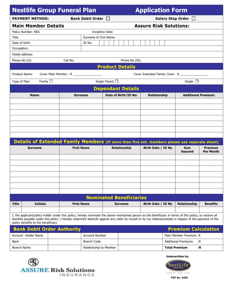 Funeral Claim Application Form 2021 Image To U