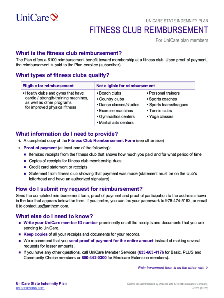 Gic Unicare Gym Reimbursement Form Fill Out Sign Online DocHub