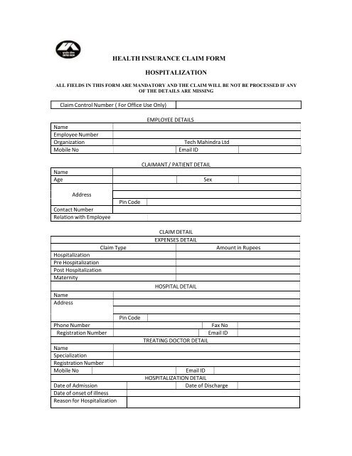 Good Health Plan Tpa Claim Form PlanForms