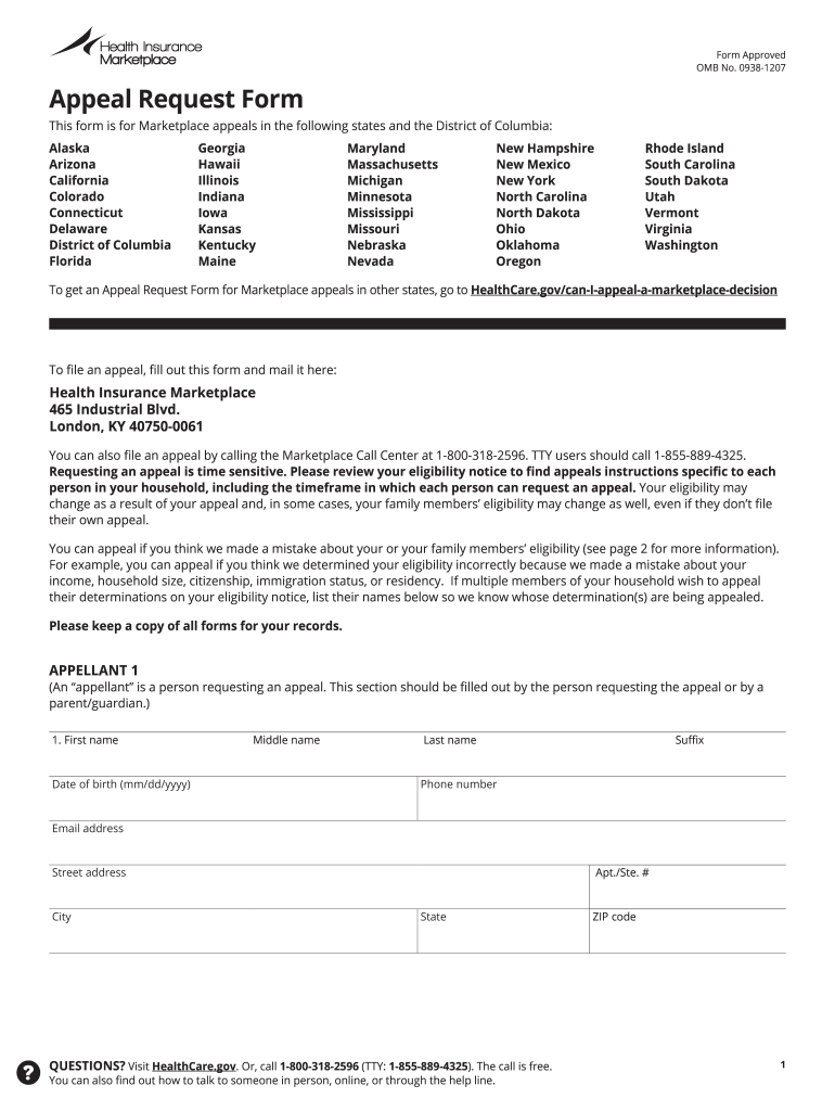 Healthcare Forms Appeal Fill Online Printable Fillable Blank 