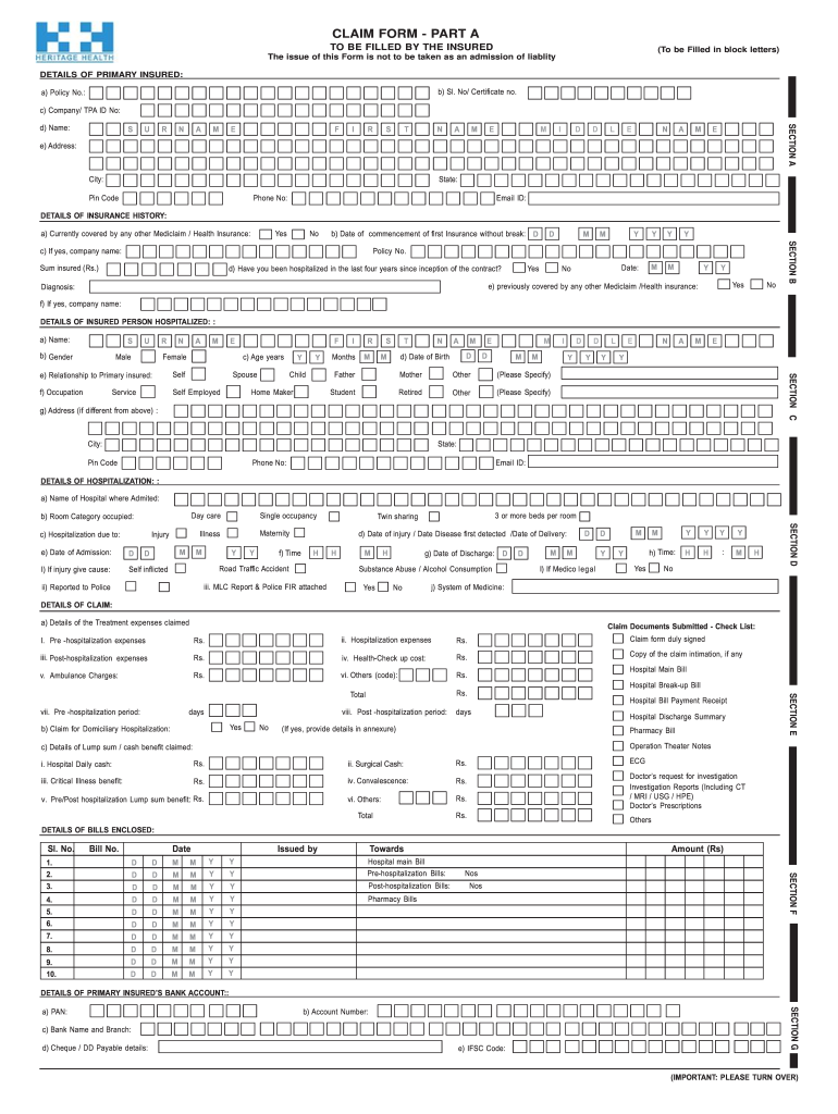 Heritage Tpa Claim Form Fill Out And Sign Printable PDF Template 