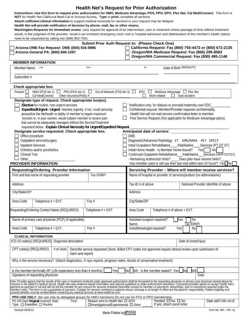 Home State Health Prior Auth Form Jpagraphicdesign Authorization 