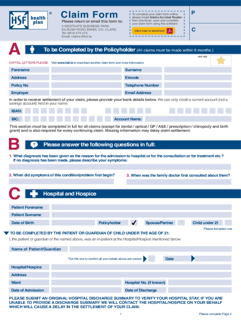 Hsf Health Plan Patient Scheme Form Fill Out And Sign Printable PDF 