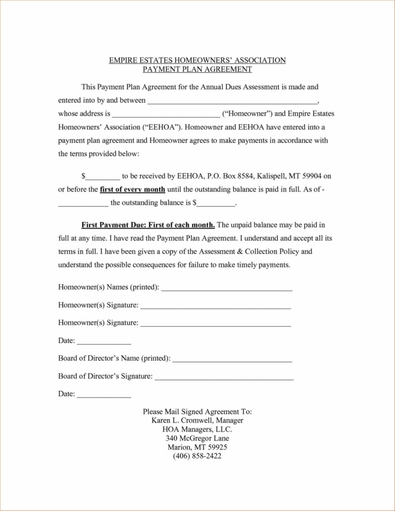 Image Result For Payment Plan Contract Agreement Template Payoff 