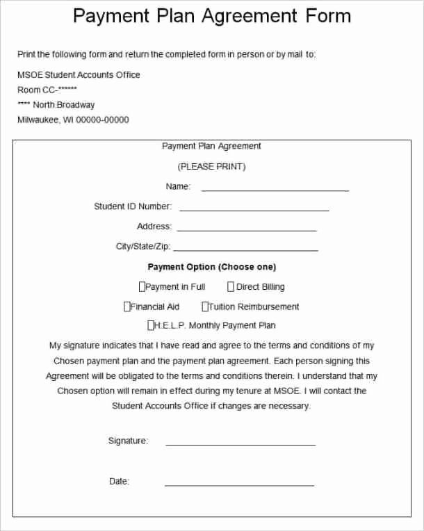 Installment Payment Agreement Template Beautiful Payment Plan Agreement 