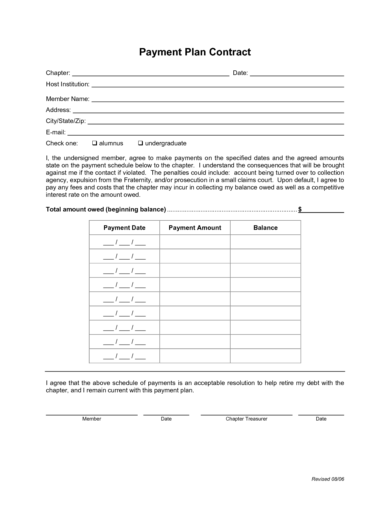 Installment Payment Agreement Template Free