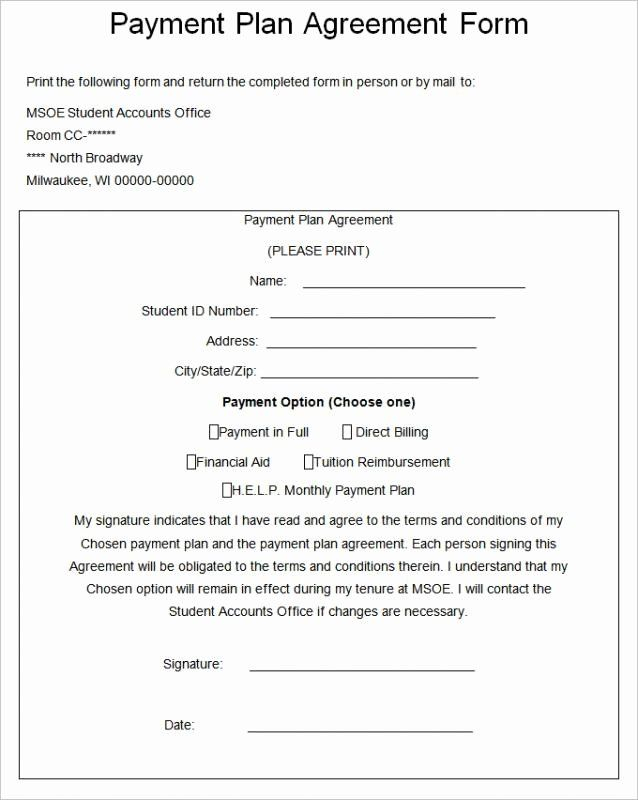 Installment Payment Plan Agreement Template Unique Installment Payment 