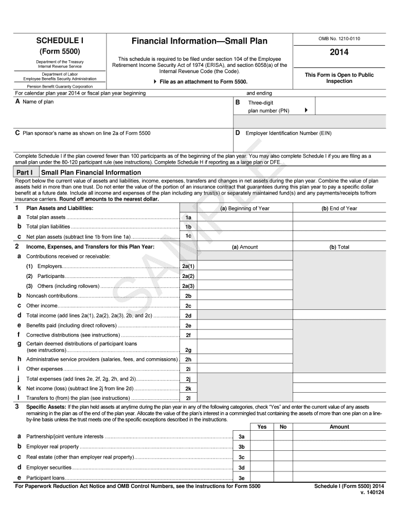 Irs Form 5500 Instructions 2014 Fill Out Sign Online DocHub