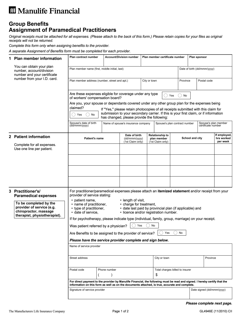 Manulife Financial Fill Out Sign Online DocHub