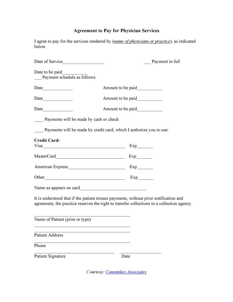 Medical Payment Plan Agreement Template Database