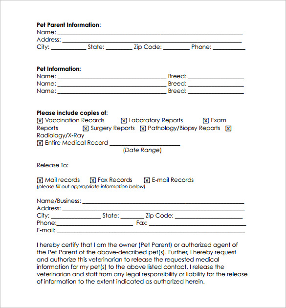 Medical Records Request Form Template Free