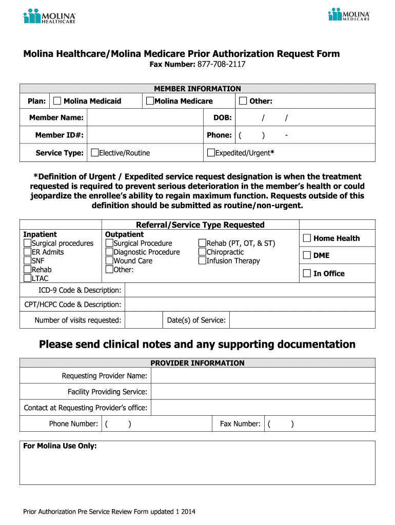 Medicare Authorization Pre Form Fill Out Sign Online DocHub