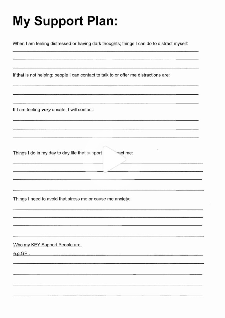 Mental Health Safety Plan Fillable Form Printable Forms Free Online