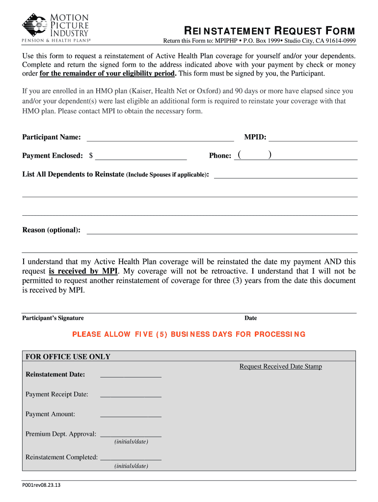 Motion For Reinstatement Fill Online Printable Fillable Blank