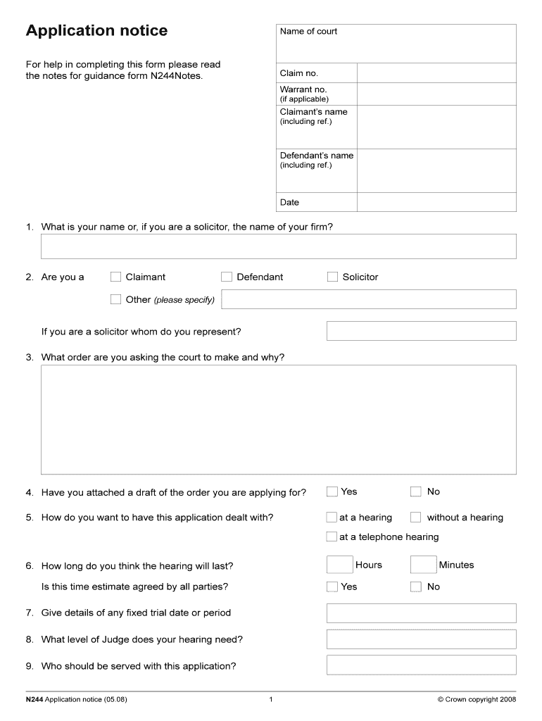 N244 Guidance Notes Fill And Sign Printable Template Online US 