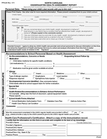 Nc Health Assesment Form By Web Me Issuu