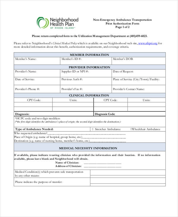 Neighborhood Health Plan Ri Medication Prior Authorization Form 