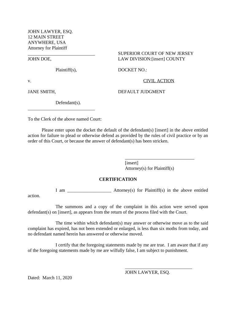 New Jersey Judgment Form Fill Out And Sign Printable PDF Template 