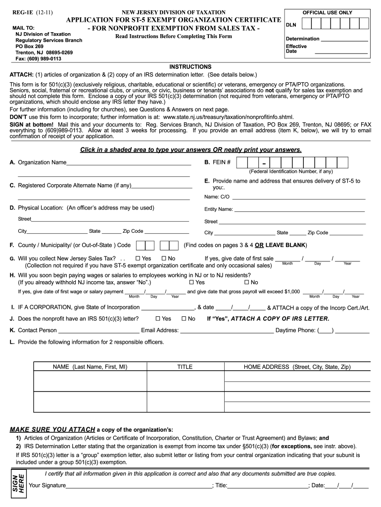 Nj Tax Form St 5 Fill Out And Sign Printable PDF Template SignNow