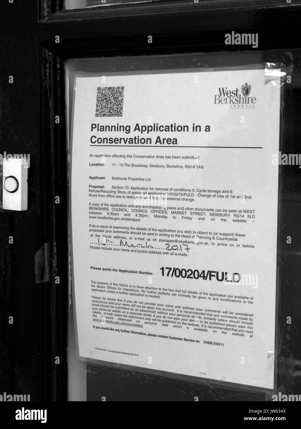 Notice Of Planning Application Black And White Stock Photos Images 