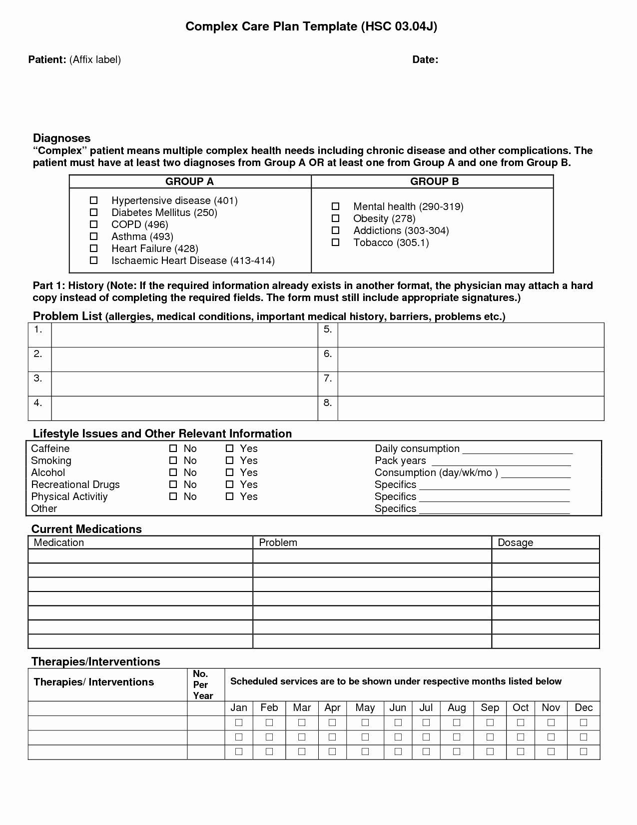 Nursing Care Plans Template New 40 Patient Care Plan Template In 2020 