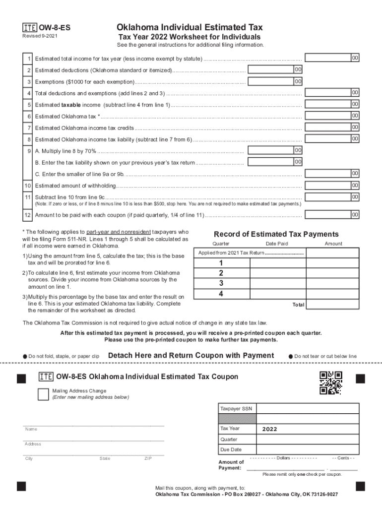 Oklahoma Estimated Tax Payments 2022 Forms Fill Out Sign Online DocHub