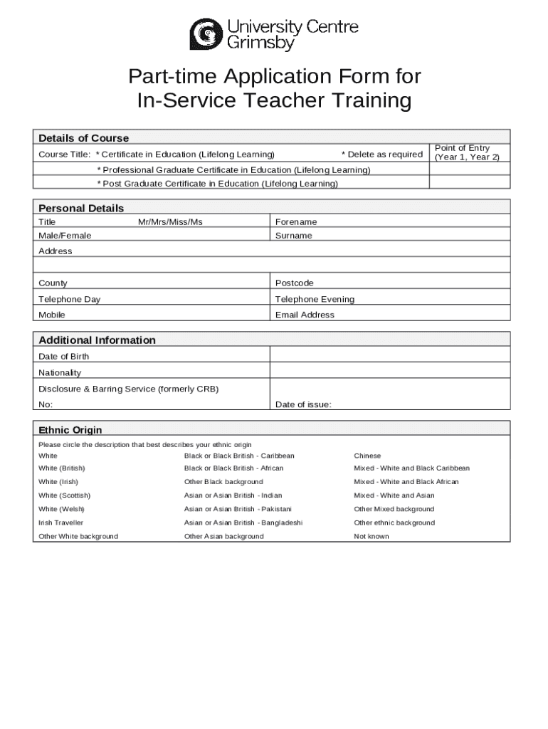 Online Burnley Ac APPLICATION FOR TEACHER Doc Template PdfFiller