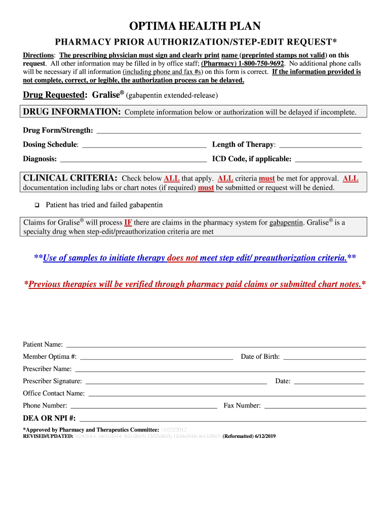 Optima Medicaid Prior Authorization Form Outline Of Medicare Fill And 