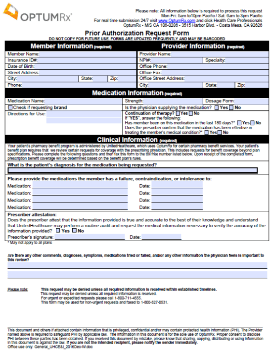 Optumrx Prior Authorization Form Cialis Optumrx Prior Authorization 