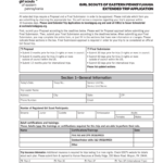 PA Girl Scouts Extended Trip Application Fill And Sign Printable