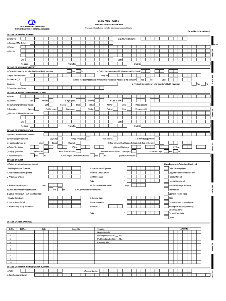 Paramount Tpa Claim Form Part A Fill Out Sign Online DocHub