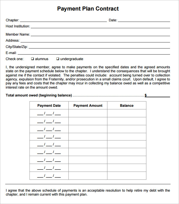 Payment Plan Agreement Template 21 Free Word PDF Documents Download