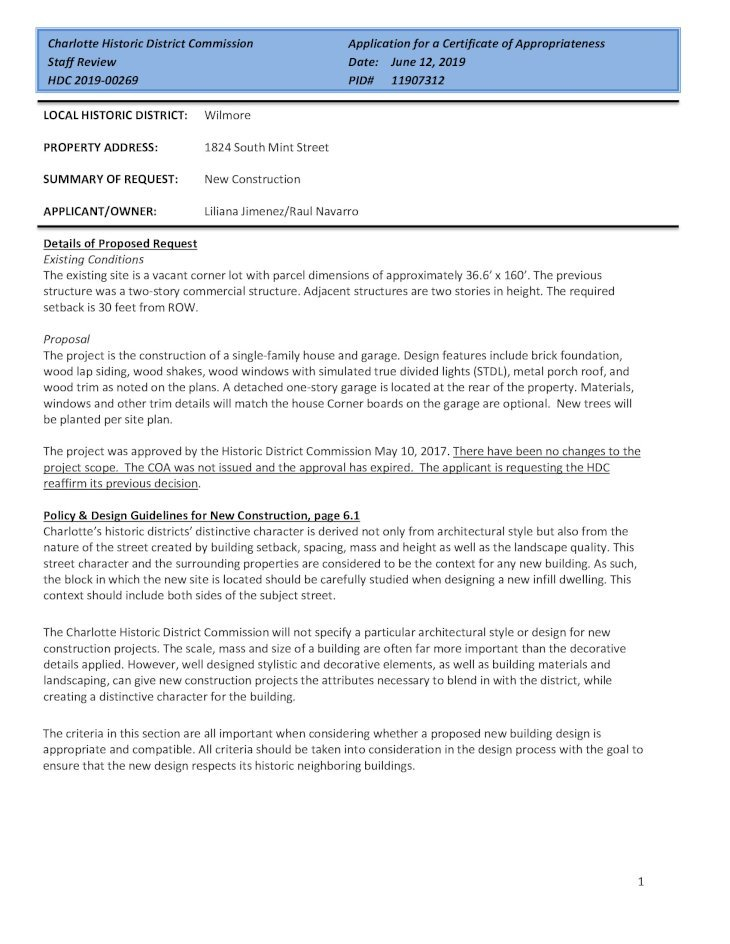  PDF Charlotte Historic District Commission Application For A ww 