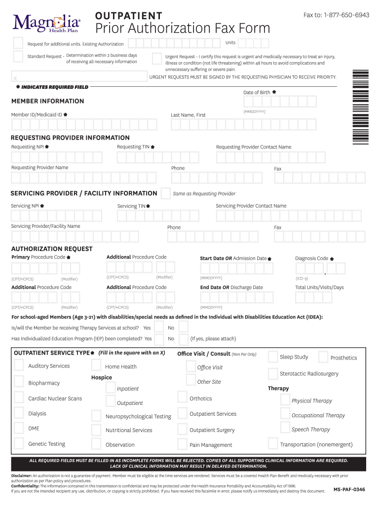 Pregnacy Form Magnolia Health Plan PlanForms