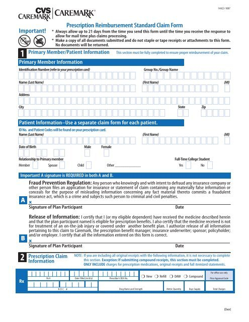 Prescription Reimbursement Claim Form Tufts Health Plan