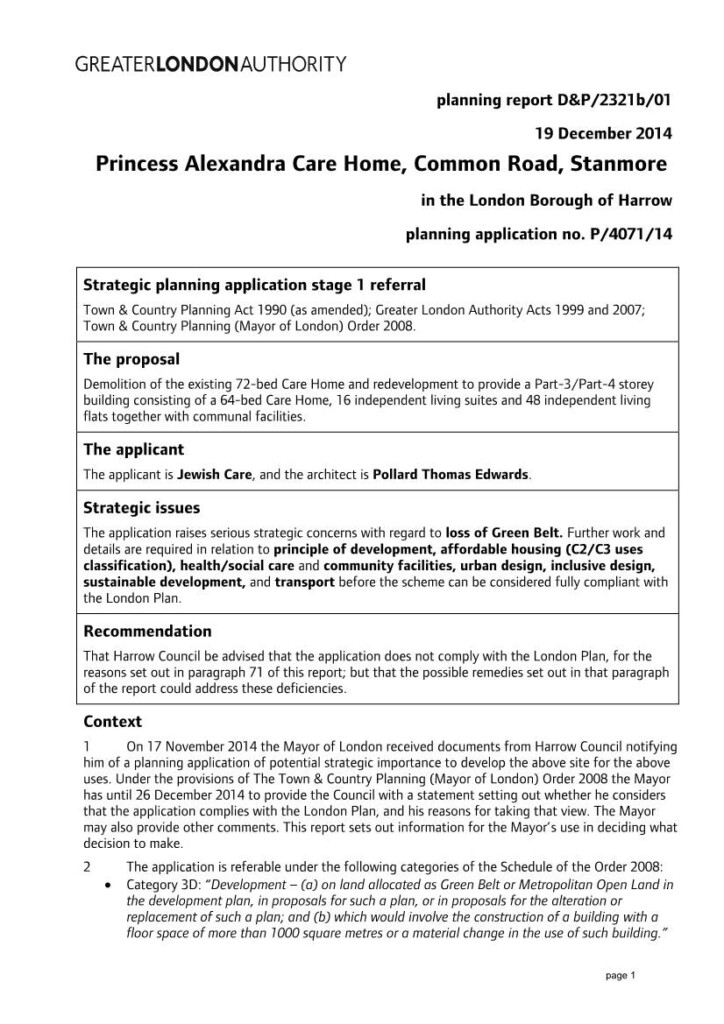 Princess Alexandra Care Home Common Road Stanmore In The London 