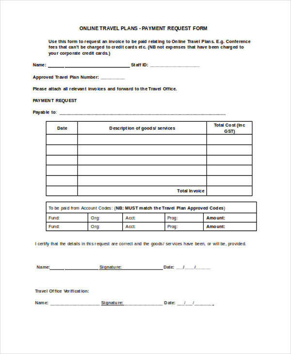 Printable Payment Request Form Template Printable Templates