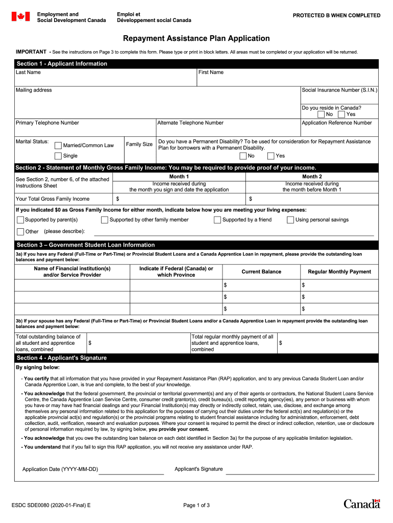 REPAYMENT ASSISTANCE PLAN APPLICATION SDE0080E Fill Out And Sign